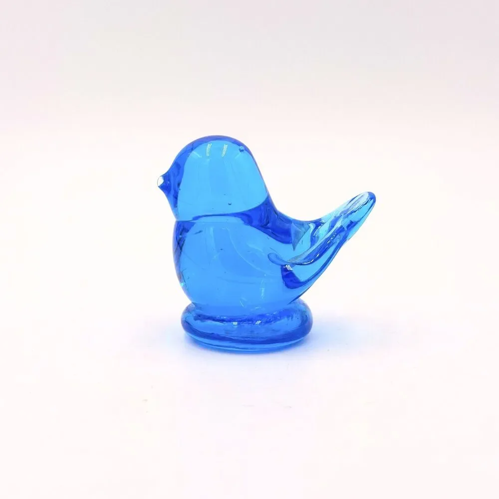Vintage 1992 Leo Ward Bluebird of Happiness Art Glass Bird Signed 2